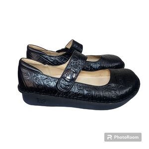 ALEGRIA Paloma Mary Jane Embossed Leather Nursing Shoes Size 11-11.5/42